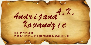 Andrijana Kovandžić vizit kartica